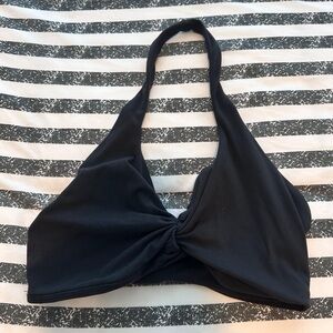 BuffBunny Black Twist Front Halter Bra